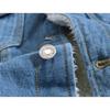 Men's Winter Plus Size Light Color Lamb Wool Denim Coat Slim Fit Thickened Fleece Jacket Warm Outerwear
