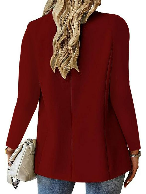 2025 Autumn Long-Sleeve Women's Solid Color Cardigan Suit Jacket