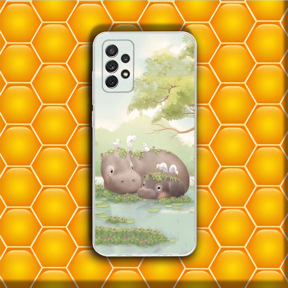Cute Hippo Hippopotamus Phone Case Silicone For Samsung S30,23,21,22,20 FE lite,S10,9,PIus Note20ultra Soft Transparent