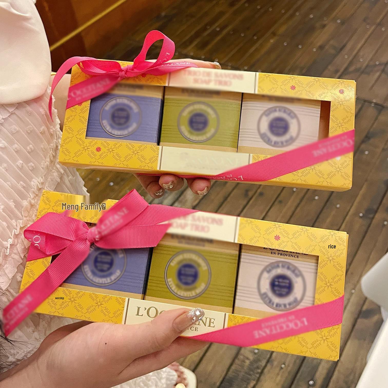 Oushujia Вербена Цветок Вишни Масло Ши Увлажняющее Мыло для Ванны Подарочный Набор