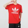 Adidas Originals Trefoil Logo Print Crew Neck T-Shirt Men Tops Red HE9511