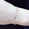 585 Purple Gold Exquisite Delicate And Shiny Round Bracelet, Rose Gold-Plated Zircon Double-Layer Bracelet.