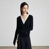 Sancai Lamb Wool Knitted Cardigan Vest Two-Piece Set