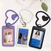 Korean Style Aesthetic Credit Card Holder Case Cute Macaron Color Heart Keychain Badge Id Business Card Holdersfor Students