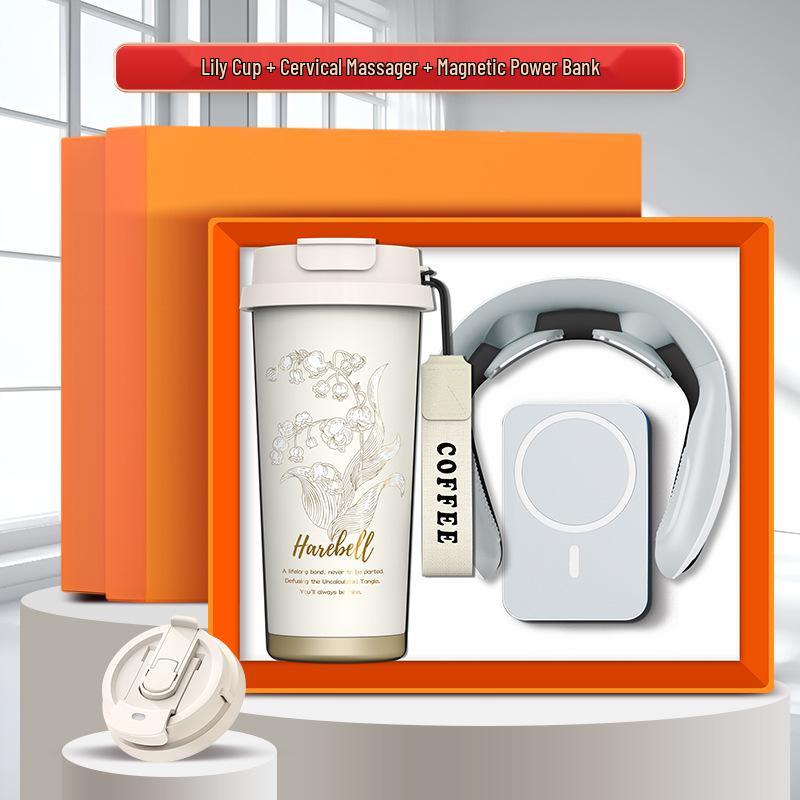High-End Souvenir Gift Set: Custom Logo Coffee Mug & Power Bank