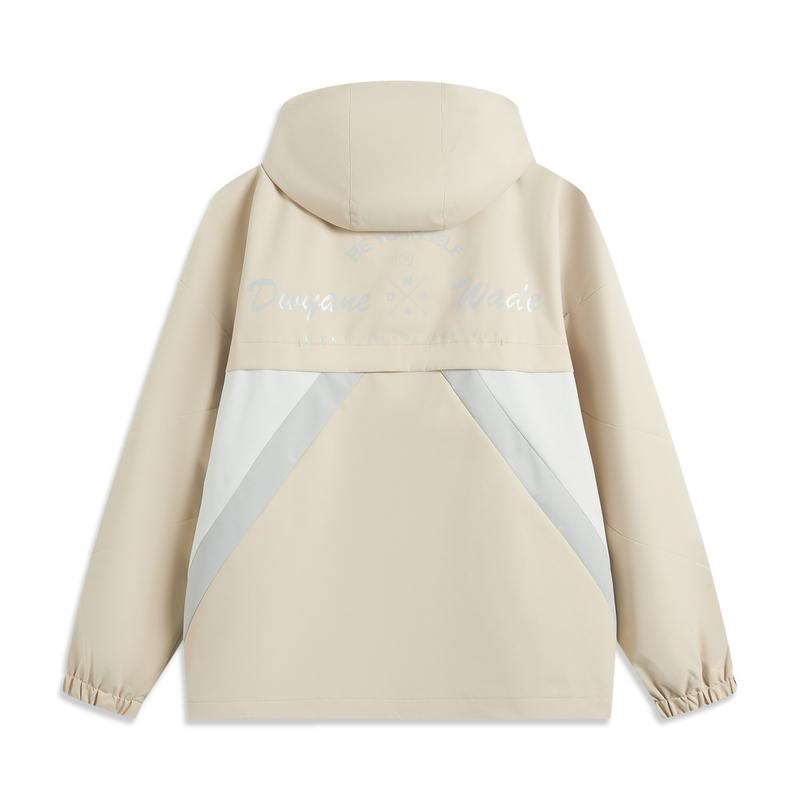 Li Ning Wade Series Comfortable Casual Hooded Simple Loose Color Block Windbreaker Men Outerwear Coastal-Gray AFDV853-5
