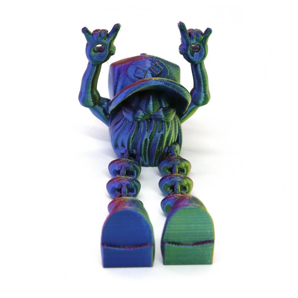 3D-печатный орнамент-гном Многофункциональный декор-гном Сочлененный рождественский орнамент-гном с рожками дьявола Подвижный