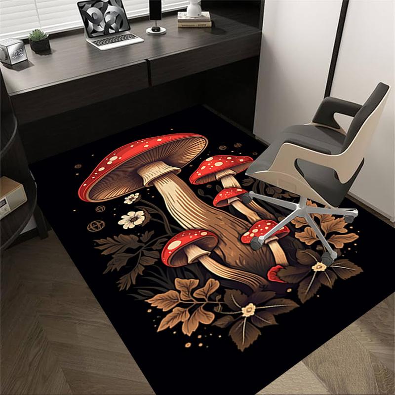 1pc mushroom forest Carpet Anti Slip Polyester Floor Mat for office.Bedroom
