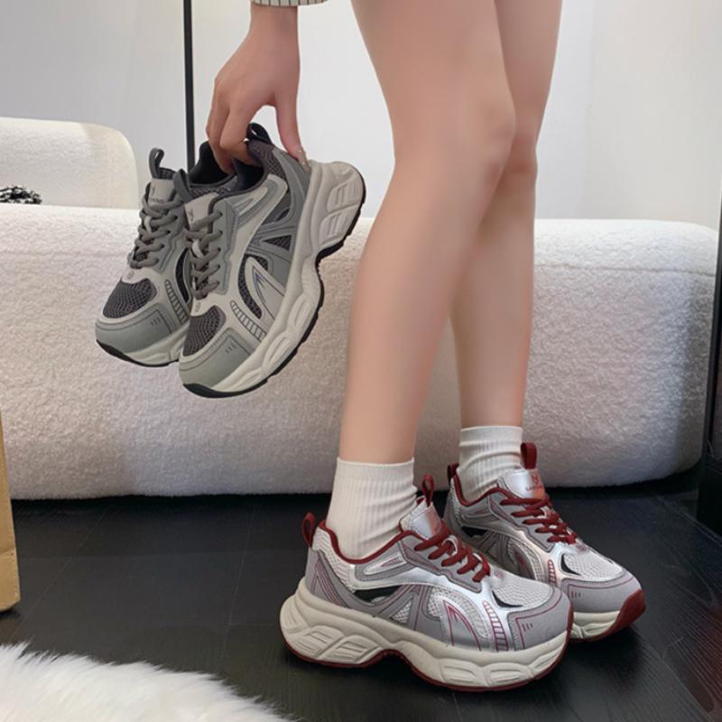 Dad Shoes for Women Spring, Summer and Autumn All-match Platform Thick-soled Height-enhancing Sports Casual Shoes