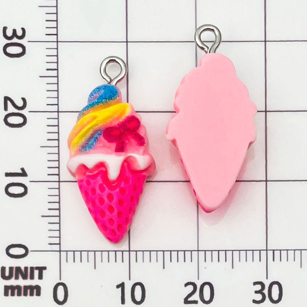 12 Colorful Resin Ice Cream Cone Charms for DIY Jewelry