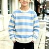 Boys Girls Striped Long Sleeve Crewneck Sweatshirt Casual Comfortable Pullover for Fall and Winter