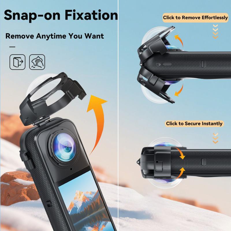 Upgrade Lens Guard for Insta360 X5 Optical Glass Lens Protective Cover for Insta 360 X5 Removable Anti-Scratch Accessories