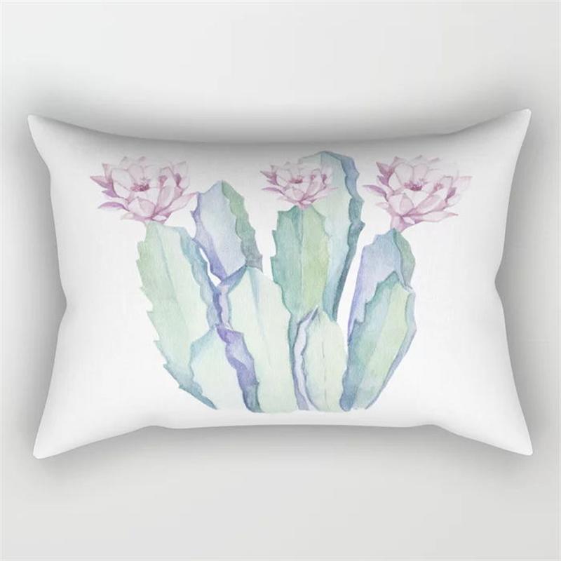30x50cm Green Tropical Leaves Plant Pillowcase Cactus Flower Polyester Cushion Cover Ins Natural Landscape Pillowslip Home Decor