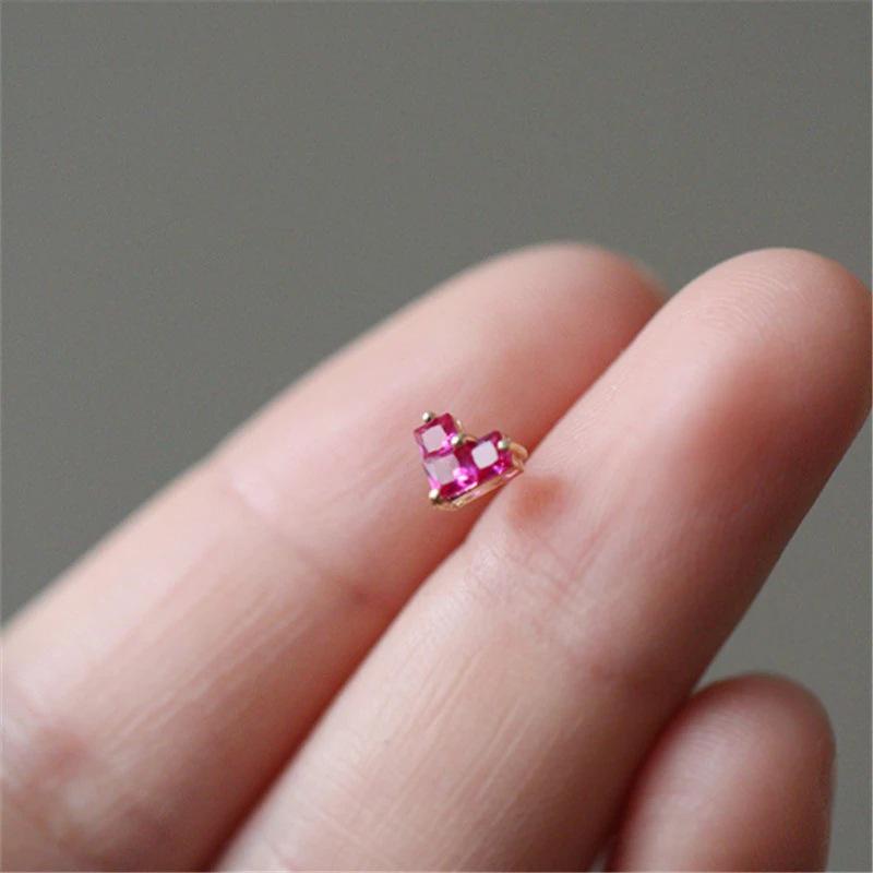 Heart-Shaped S925 Sterling Silver Minimalist Stud Earrings - Light Luxury Style