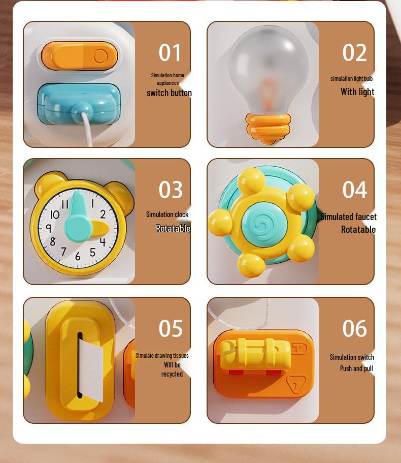 Montessori Busy House Toy: Steering Wheel for 1-2 Year-Olds' Fine Motor Skills