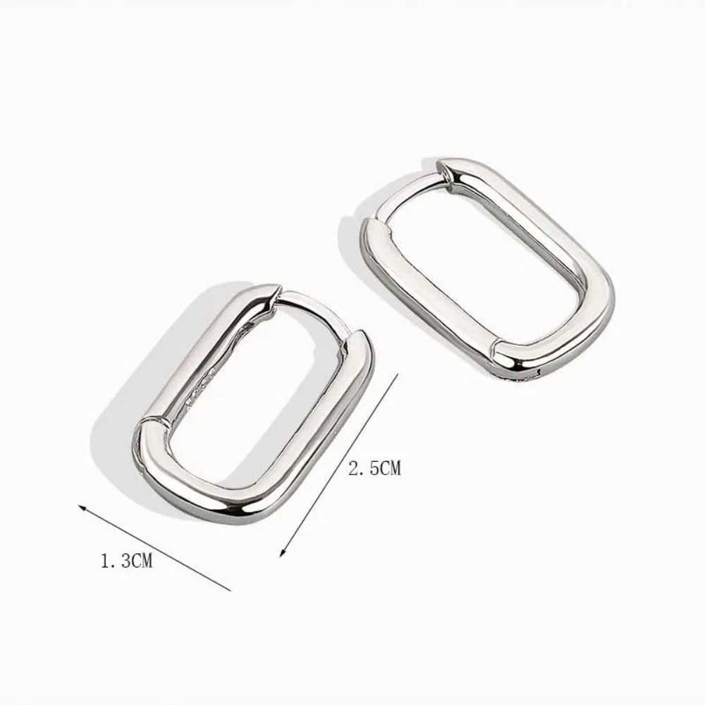 Gold/Silber Geometrische Linie Elliptische Ohrringe U-förmig Vintage Quadratische Statement-Ohrringe Damen