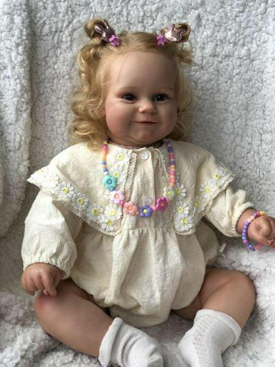 60cm Maddie Realistic Handmade Reborn Toddler Doll with 3D Skin 60cm fabric body