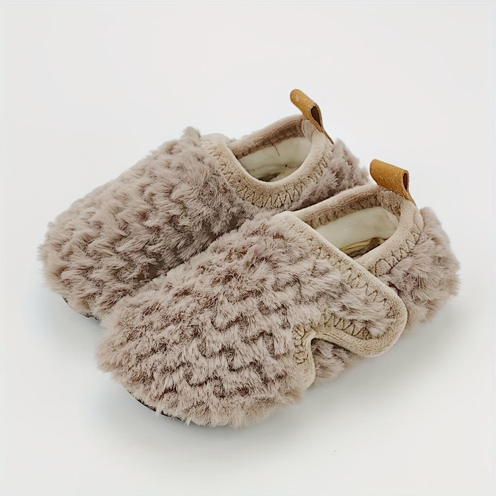 

[Теплые тапочки] Утепленные теплые тапочки | Леопардовый геометрический волнообразный узор, мягкая тканевая подошва, регулируемый размер, для девочек, мальчиков, сезон осень/зима 37-38