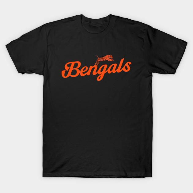 

Men Black Print T-shirt Bengals Football Retro No-Cut Transfer Paper Print Cotton Tshirt S чорний