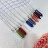Natural Stone Hexagonal Pendant Necklace - Large Crystal Bullet Clavicle Chain for Women