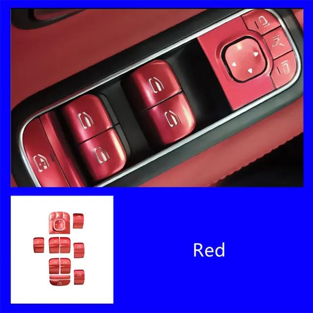 Car Window Glass Lifting Button Sticker Trim For Mercedes Benz W167 W213 W205 W177 X247 X167 C118 H247 Seat Heating Accessories