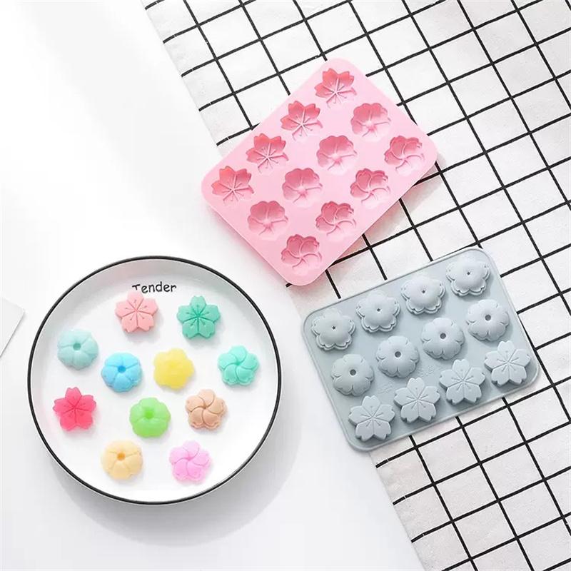 New Arrival 1pc Silicone Cherry Blossom Cake Mold Ice Cube Tray Jelly Chocolate Molds Candy Cake Mould