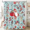 Tu Christmas Shower Curtain Festive Holiday Decor Xmas Pattern Bathroom Decor Santa Claus Print Waterproof Fabric Backdrop For H