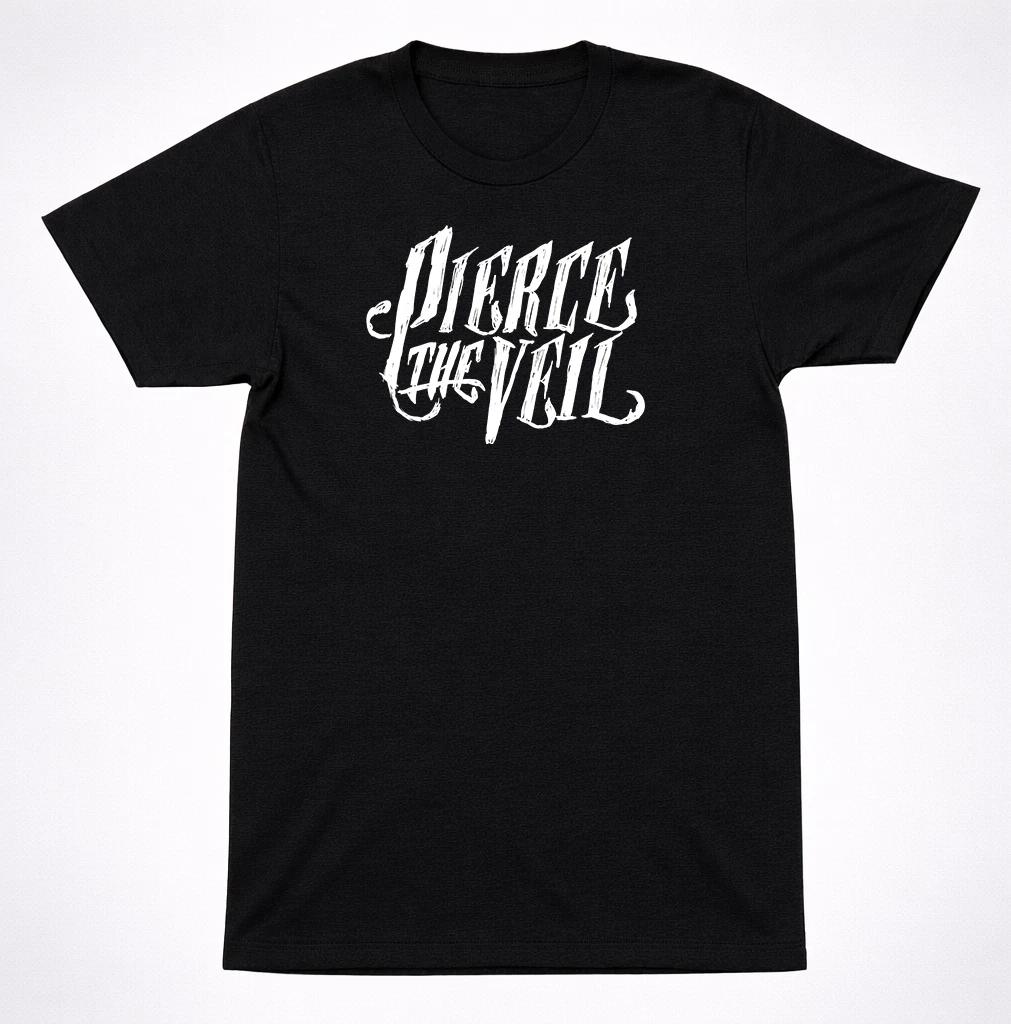 Pierce the Veil Script Logo T-Shirt – Post-Hardcore Band Tee Black S
