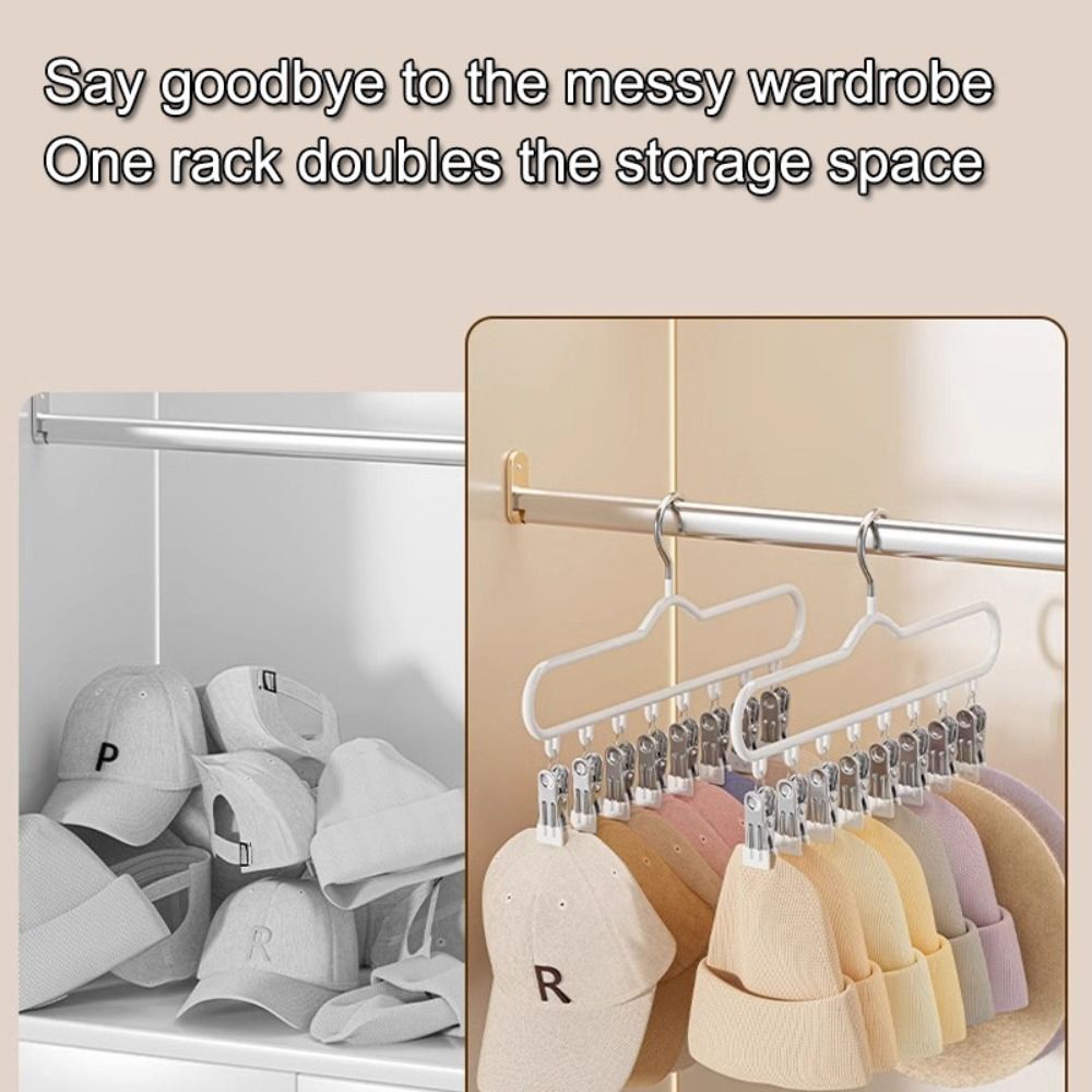 Windproof Clothes Hanger Stainless Steel Hat Rack New Socks Underwear Clips  for Home Dormitory