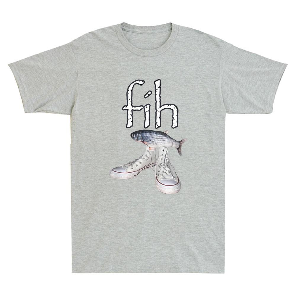 Fih Shoes Fish Funny Misspelled Fish With Shoes Meme Unisexs Short Sleeve Tshirt