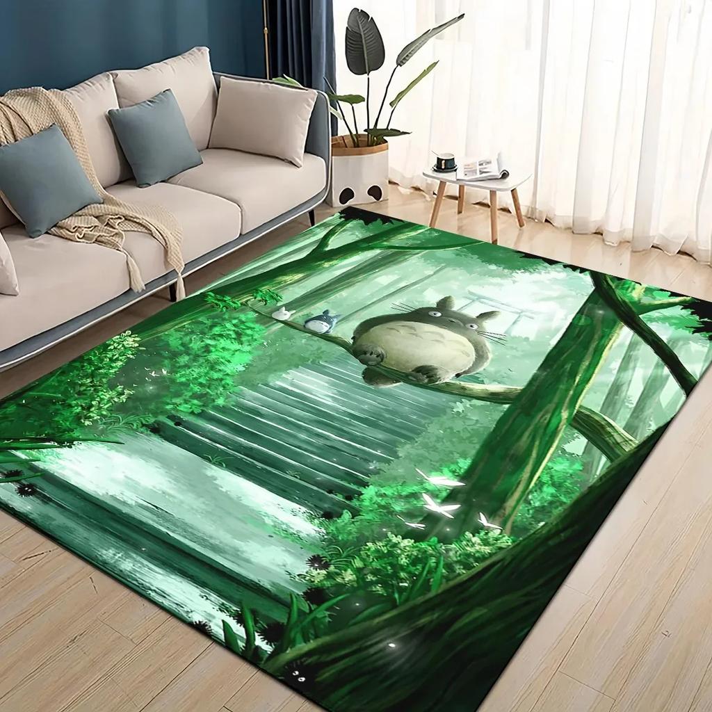 3D T-Totoros Cartoon Area Rug Large,Carpet Rug for Living Room Bedroom Sofa Doormat Decoration,kid Play Non-slip Floor Mat