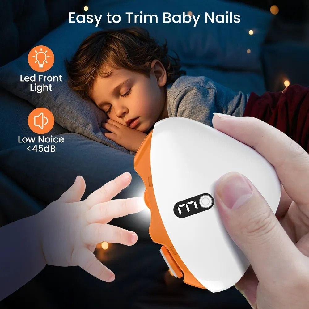 Rechargeable Electric Nail Clippers LED Light Fingernail Care Automatic Nail Trimmer Pedicure Nail Polishing Tool Kids Adults