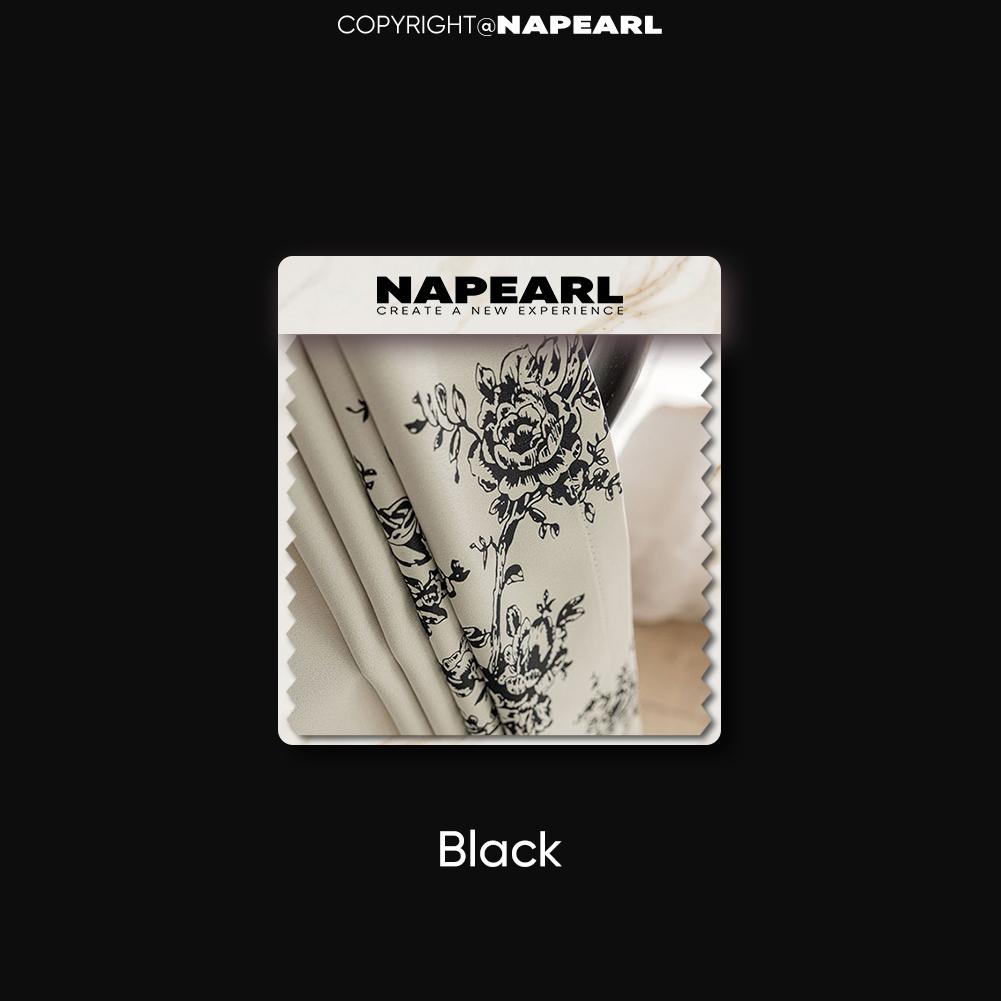 

1 шт. NAPEARL 70-80% степень затемнения цветочный принт и однотонные боковые панели затемняющие шторы для спальни гостиной домашнего декора W(75+125)cm x L260cm чёрный