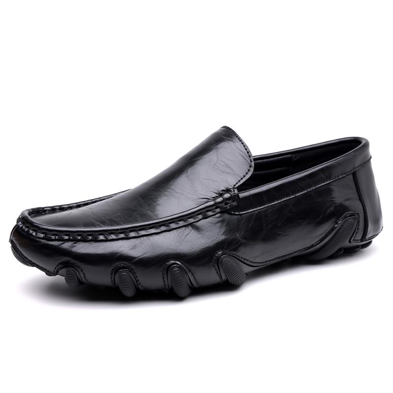 New Arrival Man Casual Shoes Handmade Genuine Leather Loafers Comfortable Men Slip on Flats Soft Moccasins Outdoor Hiking Shoes