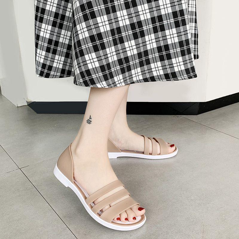Flat Sandals Summer New Versatile Wet Water Non-slip Waterproof Women's Beach Seaside Women's Sandals