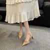 Popular summer pointed head thick heel foreign style women's shoes French temperament high heel fashion single shoes workplace versatile high heels