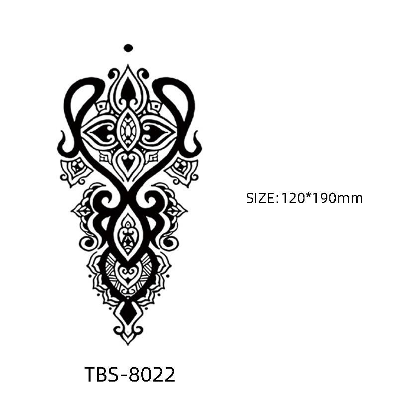 Waterproof Semi-Permanent Black & White Totem Flower Tattoo Stickers