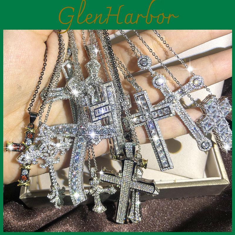 Cross Pendant Fashion Style Necklace Cute Female Aaaaa Crystal Zircon Necklace Choker Cross Necklaces For Women