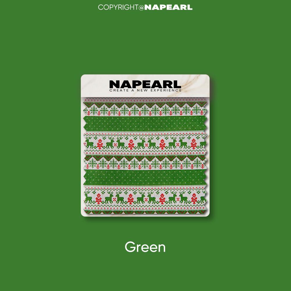 1PC NAPEARL Christmas Style Cotton Linen Green Red 40% Semi Blackout Window Drapes With Tassels For Small Window Living Room Festival Decor