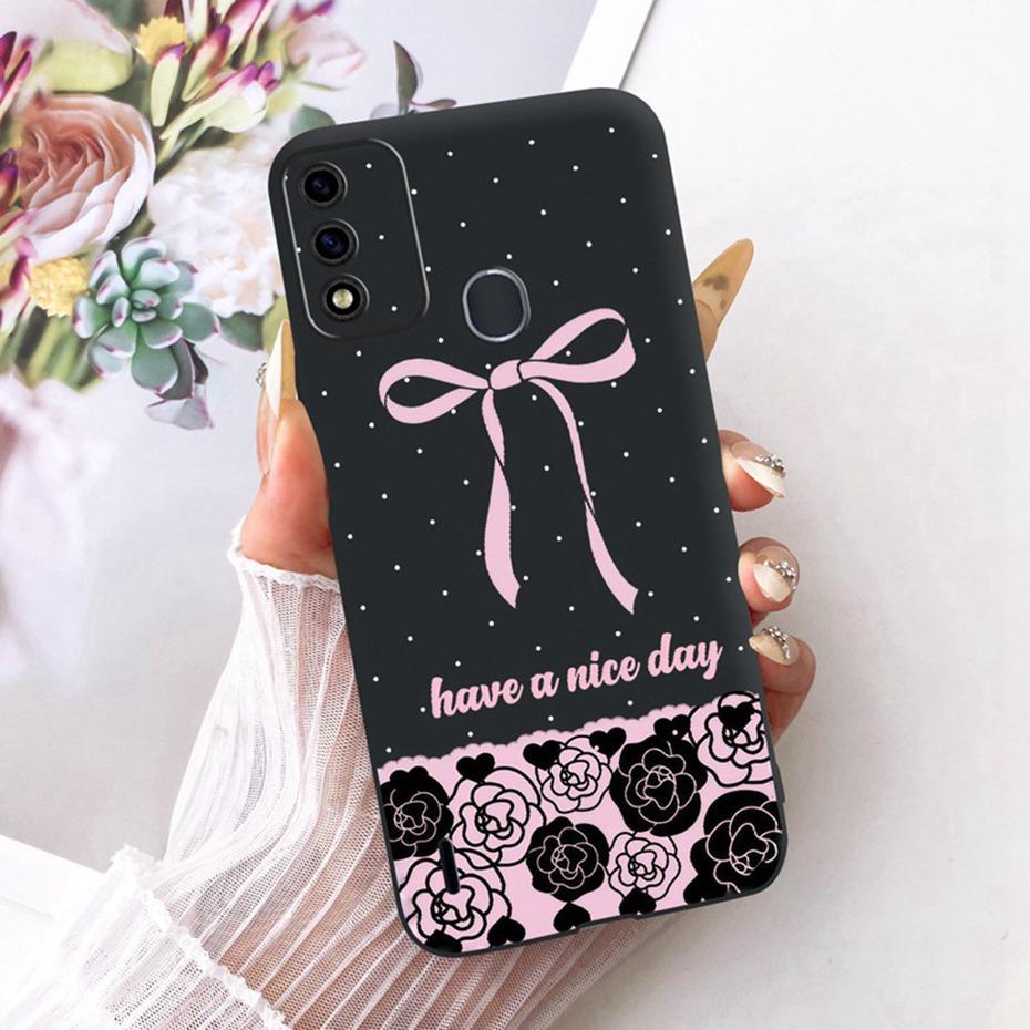 Cute Printing Phone Case For ITEL A48 Soft Black Silicone TPU Cases For Itel A48 Covers Bumpers