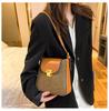 Korean version trendy fashion casual commuter women's shoulder bag European and American retro messenger bag color matching PU small square bag