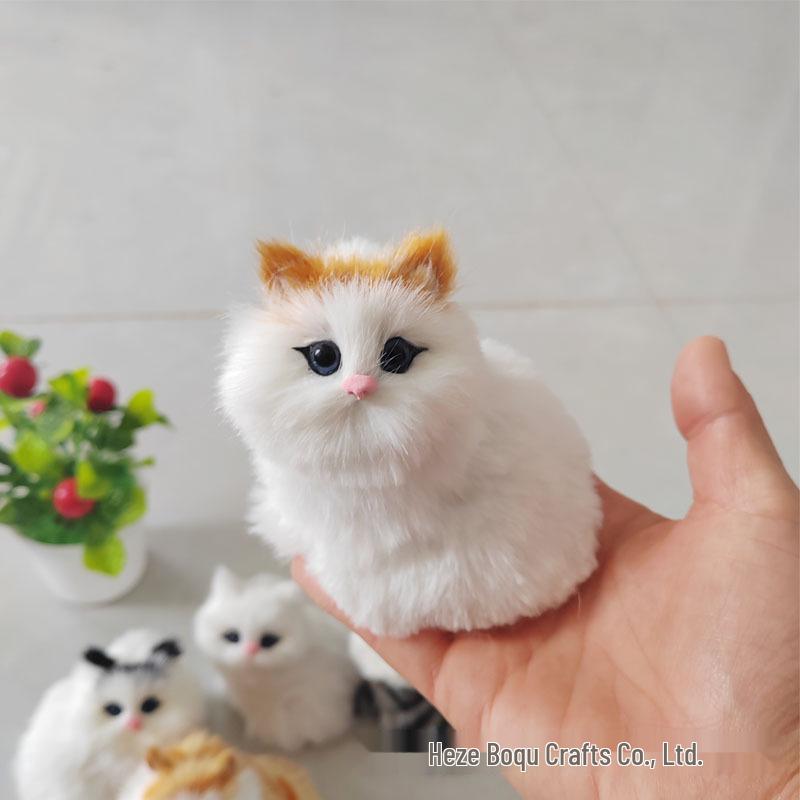 Figurină Pisică Miorlăindă Mini - Ornament Animal Realizat Manual pentru Magazine de Cadouri și Locuri Pitorești