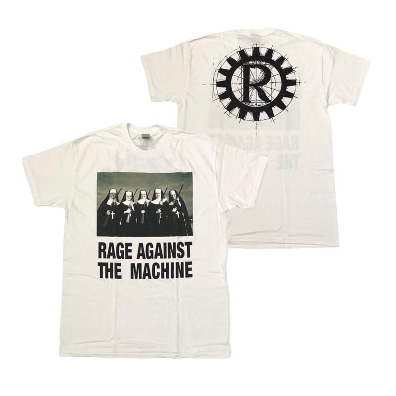 Retro Rock T-shirt RAGE AGAINST Graphic Print Men Cotton Round Neck T-shirt Heavy Metal Rock Summer Women Short-sleeved Top New