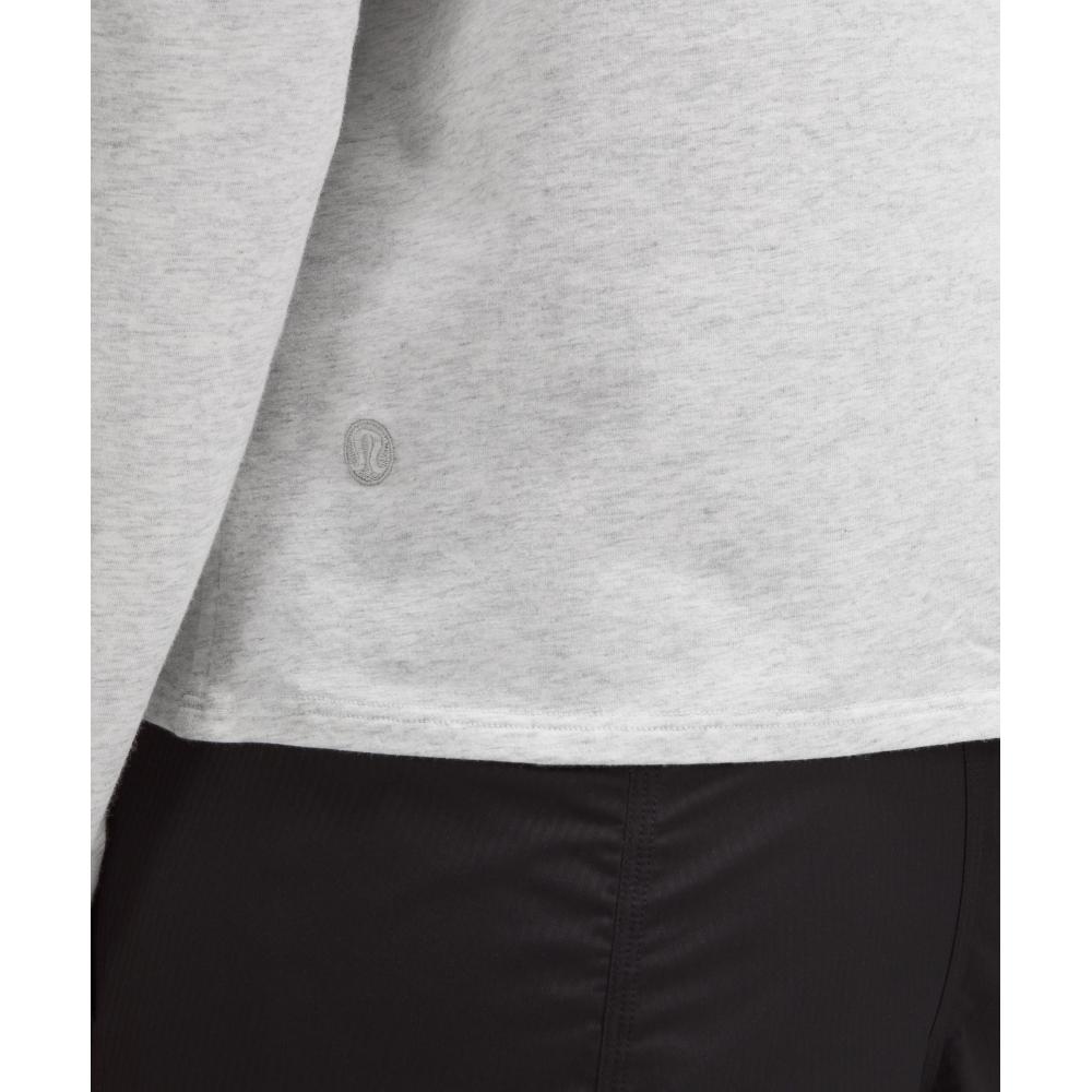 Lululemon Organic Cotton Crewneck Long Sleeve Shirt Heathered Core Ultra Light Grey
