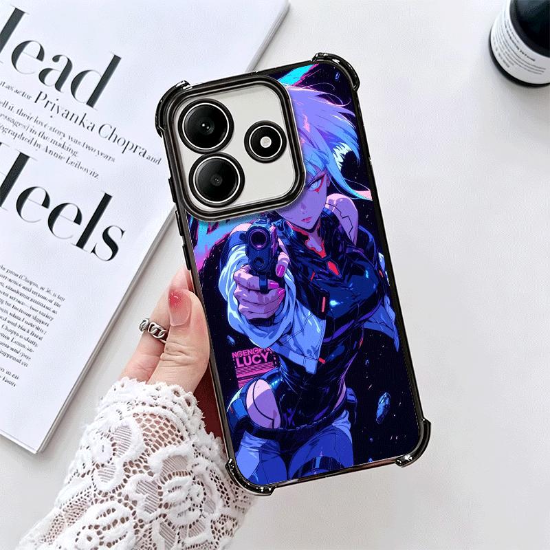 E-Edgerunners Anime Lucy Soft Phone Case For Xiaomi Redmi Note 14 15 Pro Plus 13 12 11S 11T 5G 10 9S 9 Plating Anti-Fall Fundas
