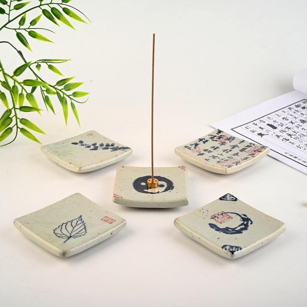 Zen Style Antique Sandalwood Incense Holder for Indoor Use
