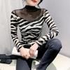 2024 Autumn Women's Slimming Mesh Print Long Sleeve Shirt