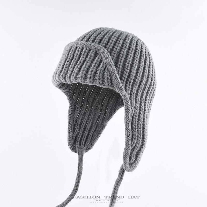 Korean Style Ear-Protecting Knitted Woolen Hat for Autumn/Winter - Unisex Lei Feng Aviator Hat