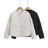 Veste matelassée en forme de cœur pour femmes Automne Hiver Décontractée Col O Manteau Couleur unie Bouton Poches Manteaux Nouveautés Vêtements d'extérieur féminins
