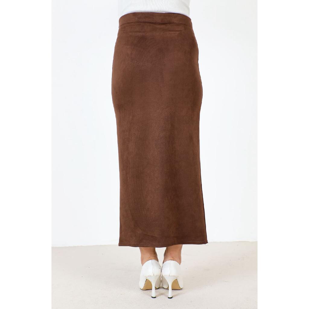 Suede Pencil Skirt Tsd0034 Brown